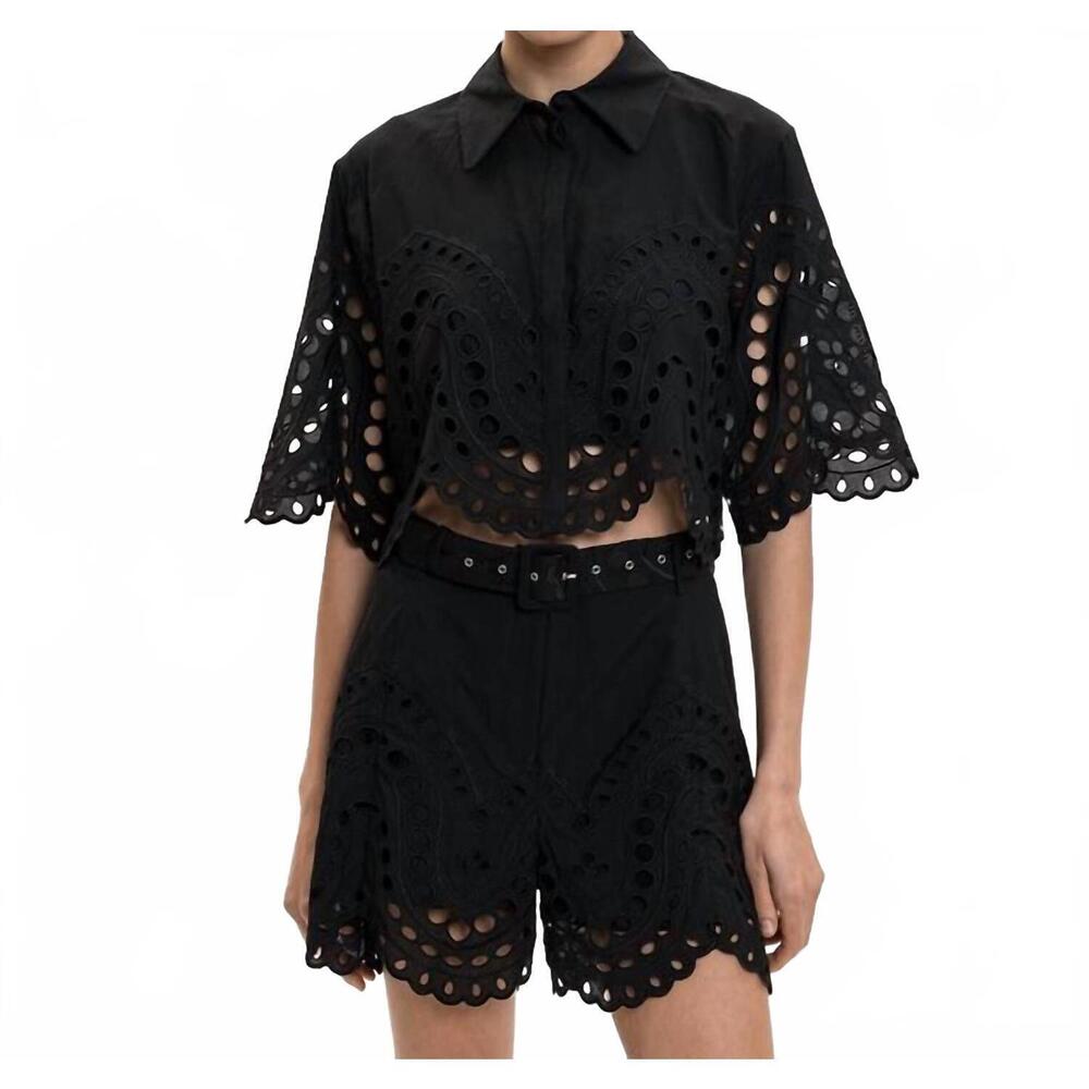 NEW CHARO RUIZ storm boxy blouse in black